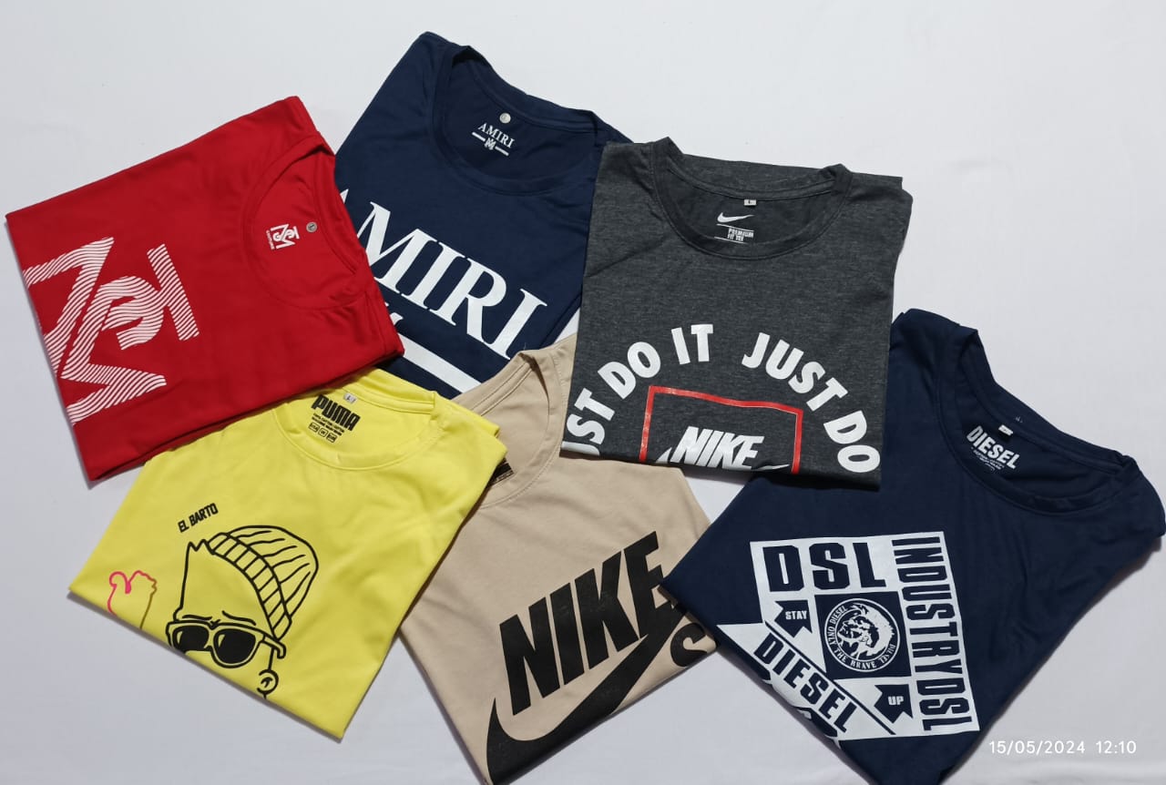 6 Camisetas en algodón estampadas