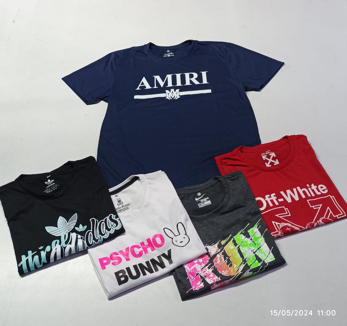 6 Camisetas en algodón estampadas