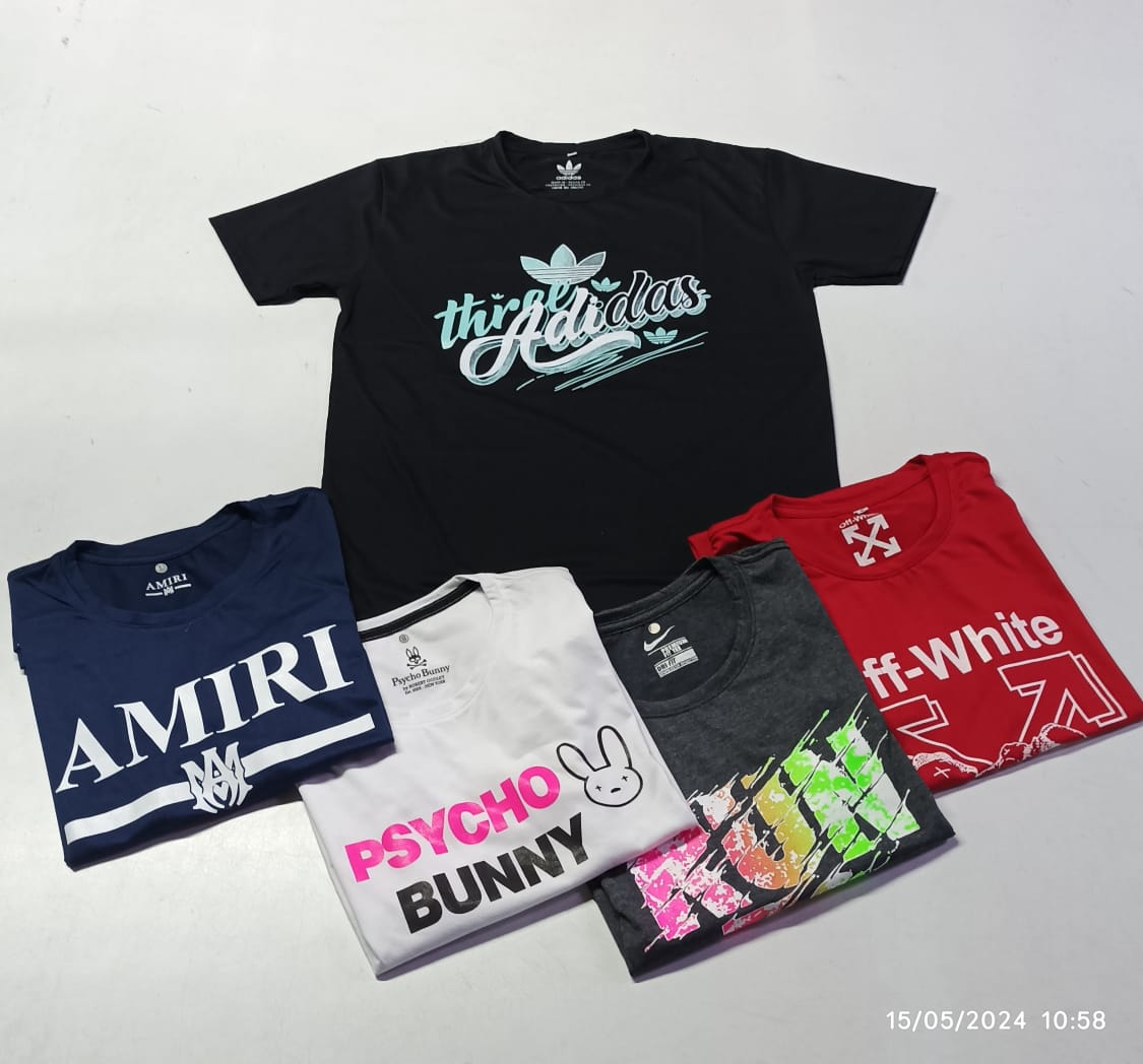 6 Camisetas en algodón estampadas