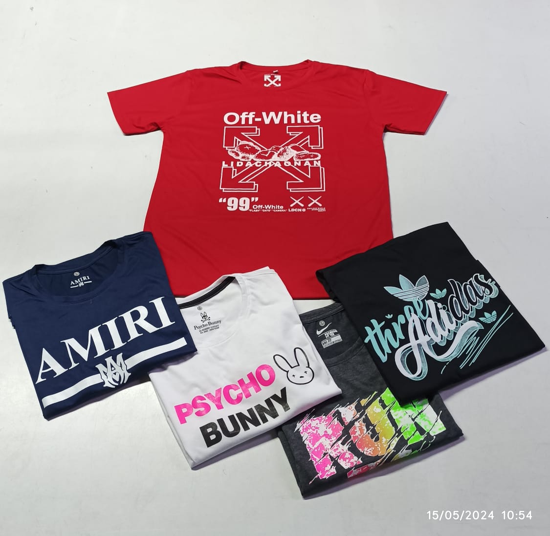 6 Camisetas en algodón estampadas