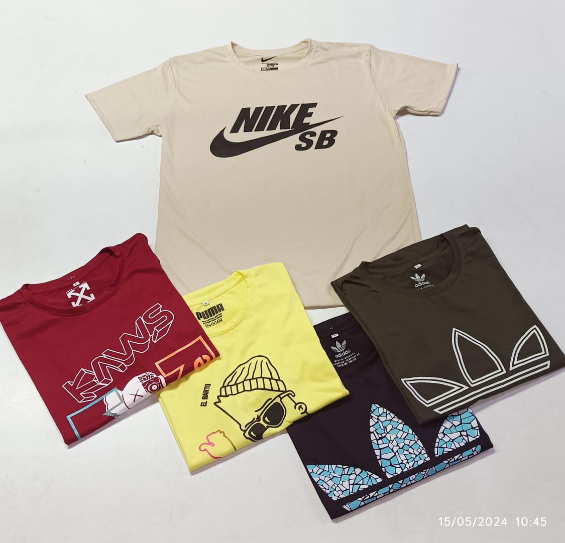 6 Camisetas en algodón estampadas