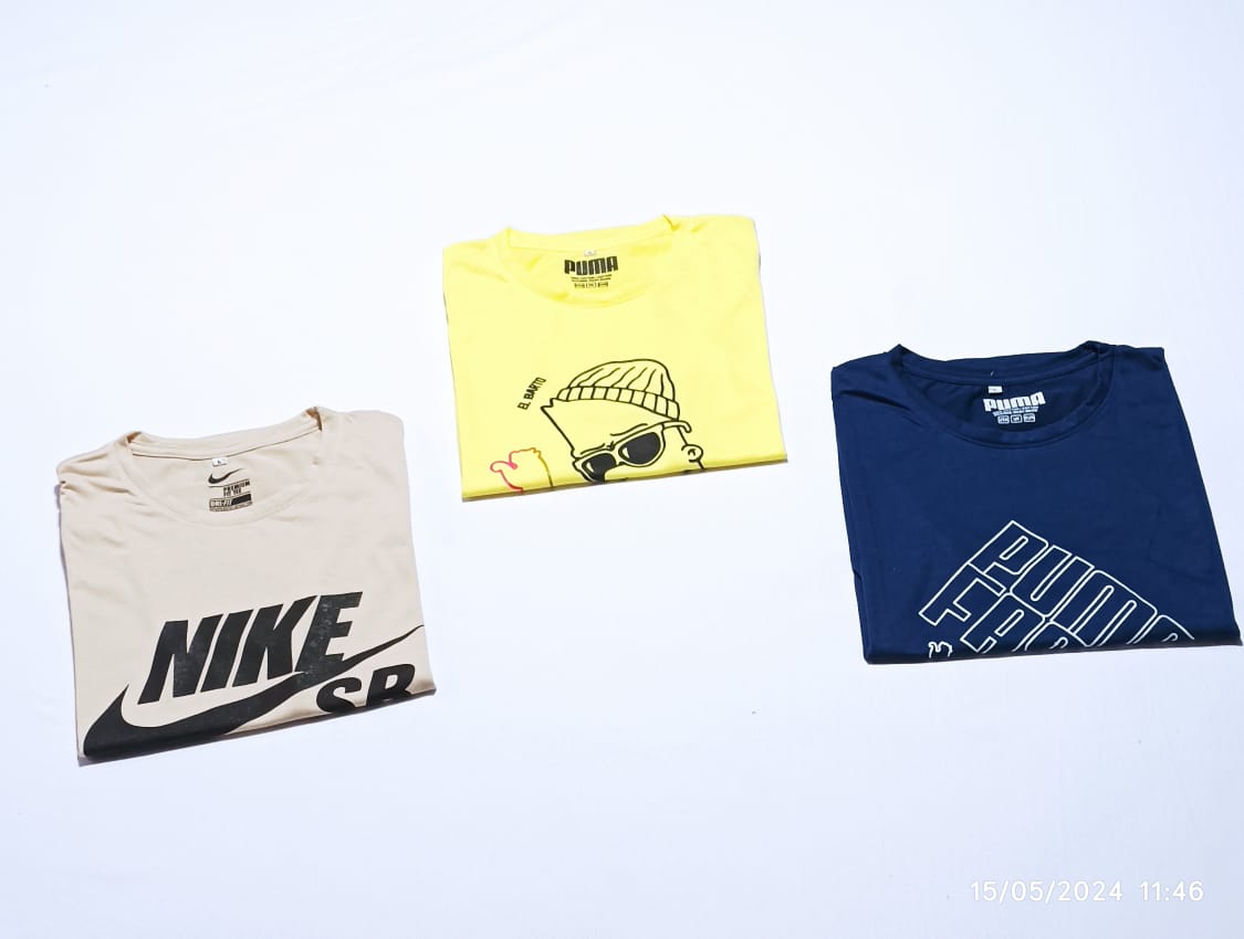 6 Camisetas en algodón estampadas